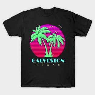 Galveston Texas Palm Trees Sunset T-Shirt